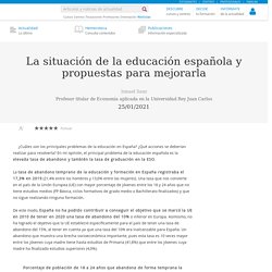 La situación de la educación española y propuestas para mejorarla