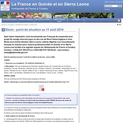 Ebola : point de situation au 11 août 2014 - La France en Guinée et en Sierra Leone