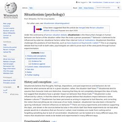 Situationism (psychology) - Wikipedia