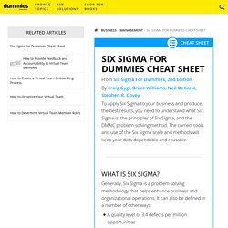 Six Sigma For Dummies Cheat Sheet