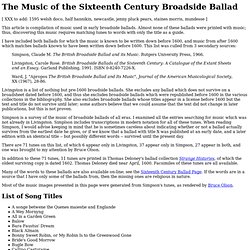 The Music of the Sixteenth Century Broadside Ballad