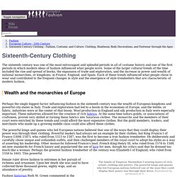 Sixteenth-Century Clothing - Fashion, Costume, and Culture: Clot
