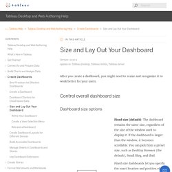 Size and Lay Out Your Dashboard - Tableau