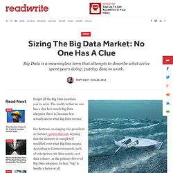 Sizing The Big Data Market: No One Has A Clue