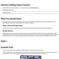 sjbrown's Guide To Writing Games