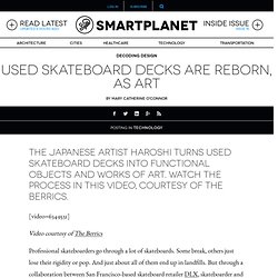 Used skateboard decks are reborn, as art