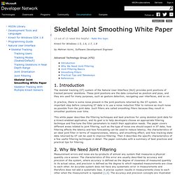 Skeletal Joint Smoothing White Paper