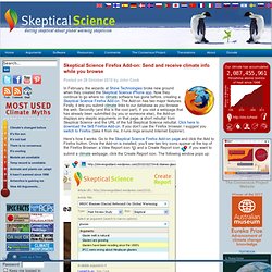 Skeptical Science Firefox Add-on: Send and receive climate info while you browse
