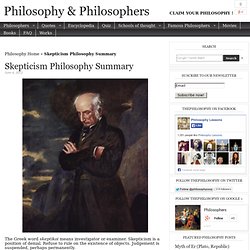 Skepticism Philosophy Summary