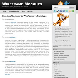 Sketches/Mockups Vs WireFrame vs Prototype