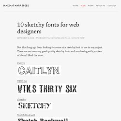 10 sketchy fonts for web designers