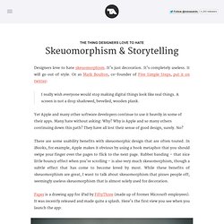 Skeuomorphism & Storytelling