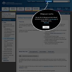 Skilled - Nominated (subclass 190) visa