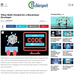 What Skills Needed for a Blockchain Developer