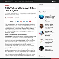 Skills To Learn During An Online CNA Program