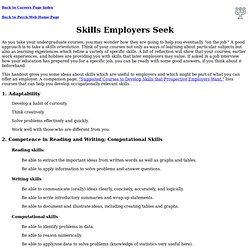 Skills Employers Seek