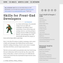 Skills for Front-End Developers
