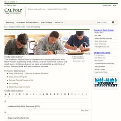 Study Skills Library - Academic Skills Center - Cal Poly