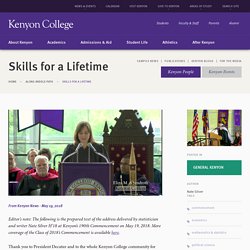 Skills for a Lifetime  ·  Along Middle Path  ·  Kenyon College