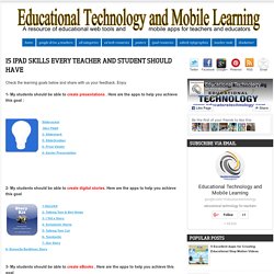 Educational Technology and Mobile Learning: 15 iPad Skills Every Teacher and Student should Have