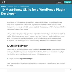 10 Must-Know compétences d'un développeur WordPress Plugin