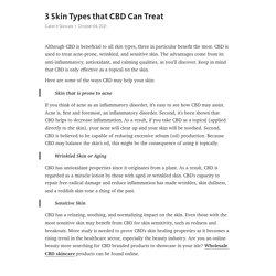 3 Skin Types that CBD Can Treat
