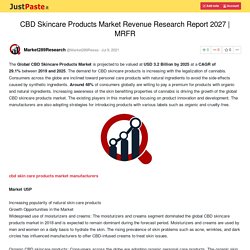 CBD Skincare Products Market Revenue Research Report 2027