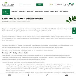 Learn how to follow a skincare routine - OxyGlow