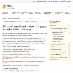 SKL:s informationsinsatser kring nya dataskyddsförordningen