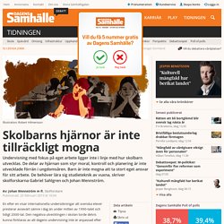 Skolbarns hjärnor är inte tillräckligt mogna