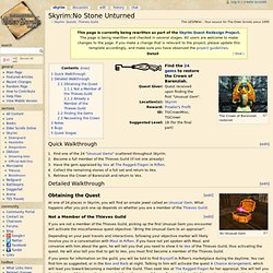 Skyrim:No Stone Unturned