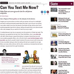 Help Slate set some ground rules for cell phone etiquette. - By Farhad Manjoo
