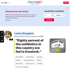 Rep. Louise Slaughter says 80% of antibiotics are fed to livestock