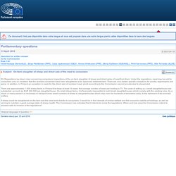 PARLEMENT EUROPEEN - Réponse à question E-002124-18 On-farm slaughter of sheep and direct sale of the meat to consumers