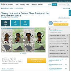 Slavery in America: Cotton, Slave Trade and the Southern Response