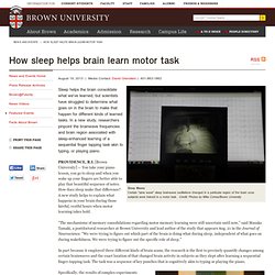 How sleep helps