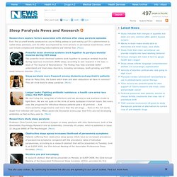 Sleep Paralysis News, Research