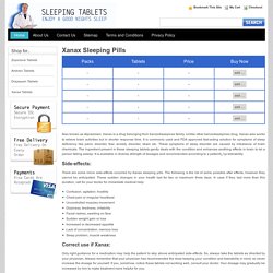 Xanax Sleeping pills for anxiety and panic Now sleepingtabs.com