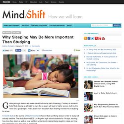 Why Sleeping May Be More Important Than Studying