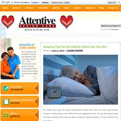 Sleeping Tips for the Elderly: What Can You Do?