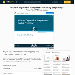 Ways to cope with Sleeplessness during pregnancy