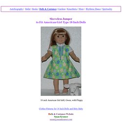 Sleeveless Jumper Pattern for American Girl, AG Type 18 Inch Dolls