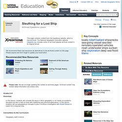 Lesson Plans - Sleuthing for a Lost Ship