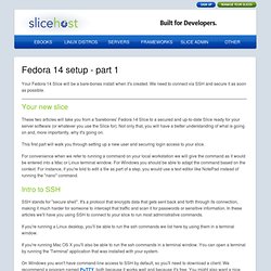 Articles: Fedora 14 setup - part 1
