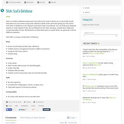 Slick: Scal'a Database
