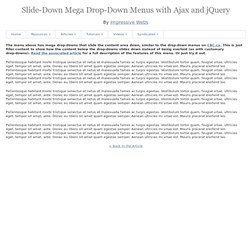 Slide-Down Mega Drop-Down Menus with Ajax and jQuery