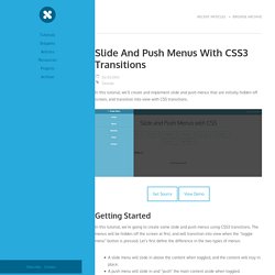 Slide And Push Menus With CSS3 Transitions
