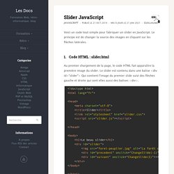 Slider JavaScript – Les Docs