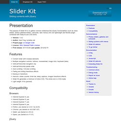 Slider Kit, sliding contents with jQuery