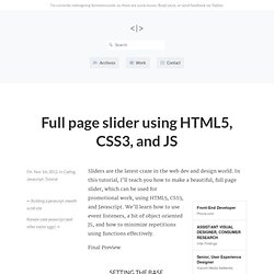 Full page slider using HTML5, CSS3, and JS